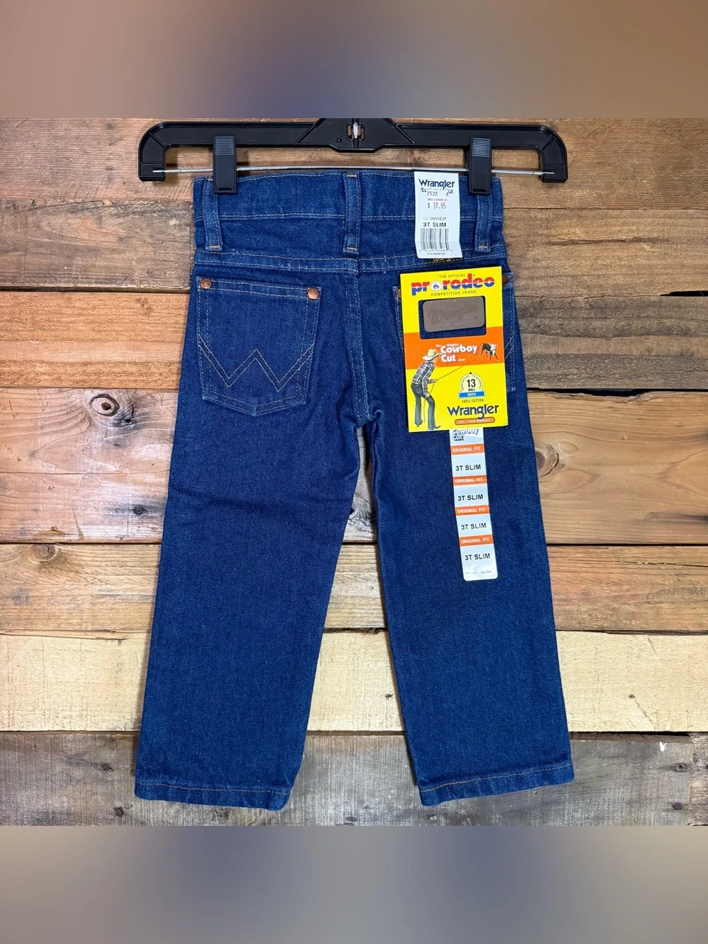 NWT Wrangler Pro Rodeo Original Fit Blue Jeans Cowboy Cut Boys Size 3 Slim